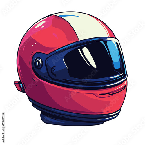 Racing helmet cartoon icon design perfect for motorsport enthusiasts and graphic projects highlighting speed and competition