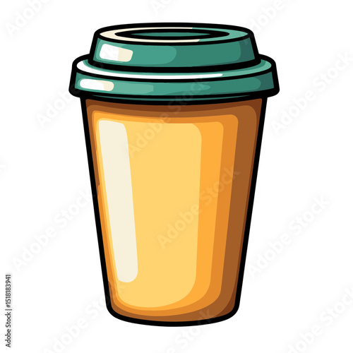 Simple cartoon travel mug icon perfect for depicting beverage enjoyment on the go in a modern, minimal style