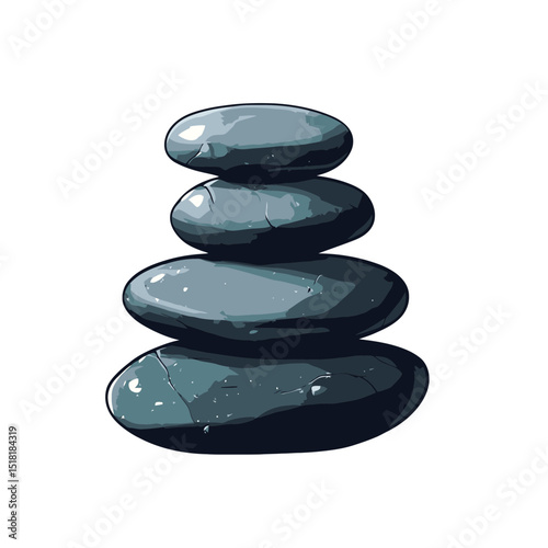 Stacked zen stones icon depicting tranquility in a simple and clean design for relaxation themes