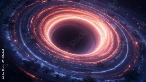 Cosmic wormhole animation with swirling galaxy effect