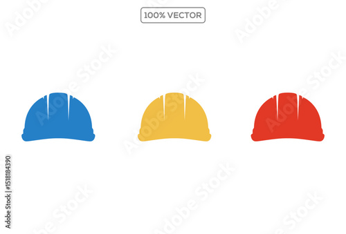 Construction Helmet  flat vector illustration, isolated on transparant  background.