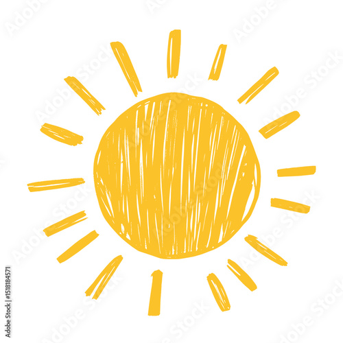Sun illustration yellow simple vector
