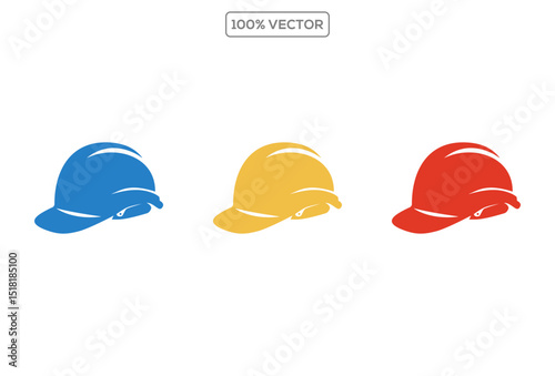 Construction Helmet  flat vector illustration, isolated on transparant  background. 1