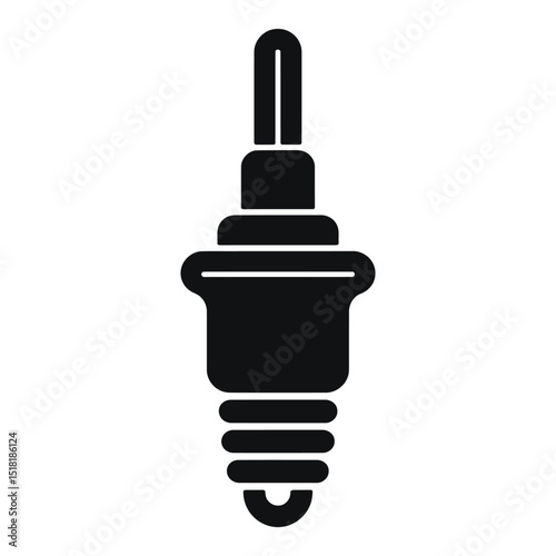 car spark plug. This is a clean, black and white vector graphic of a spark plug.