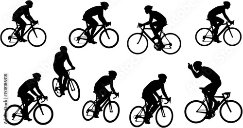 Cycling silhouette vector
