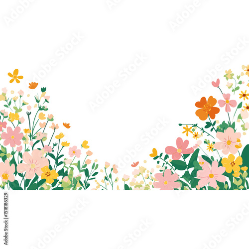 Flowers illustration graphics colorful vector