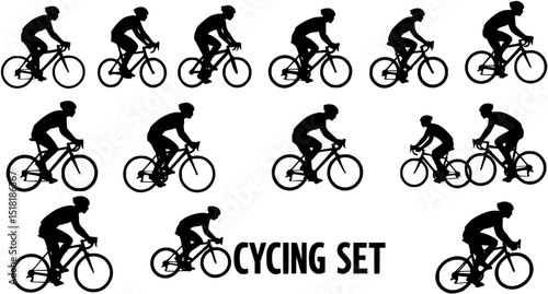 Cycling silhouette vector
