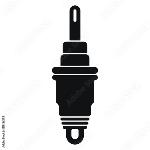 car spark plug. This is a clean, black and white vector graphic of a spark plug.