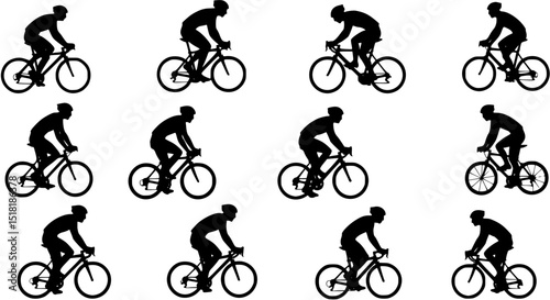 Cycling silhouette vector
