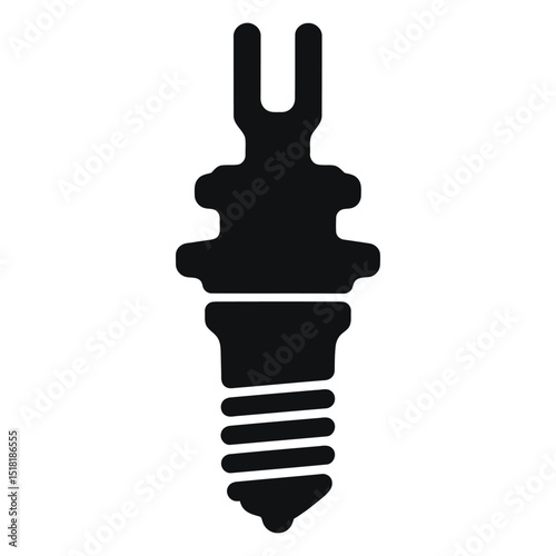 car spark plug. This is a clean, black and white vector graphic of a spark plug.