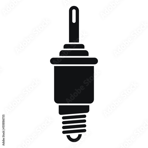 car spark plug. This is a clean, black and white vector graphic of a spark plug.