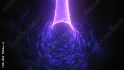 Intricate mesh of glowing pink and blue lines forming a dynamic energy tunnel
