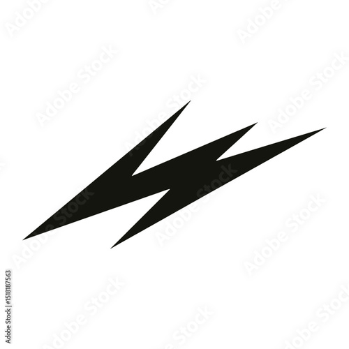 Black lightning bolt silhouette arrowhead weaponry vector