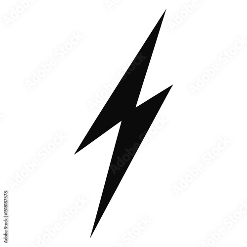 Black lightning bolt symbol white illustration vector