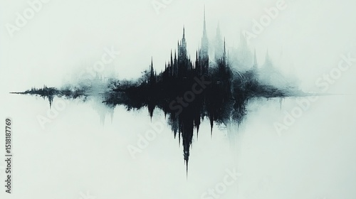 Abstract cityscape sound wave