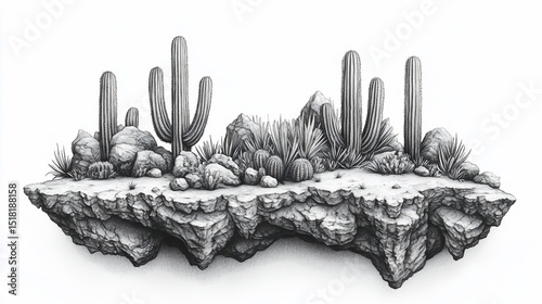 Desert Oasis Floating Rock