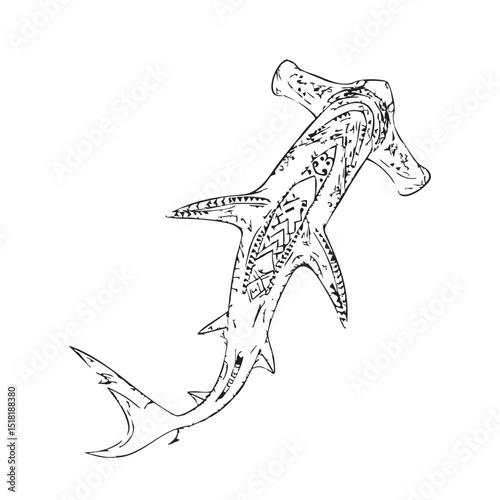 Elaborate hammerhead shark design for creative projects