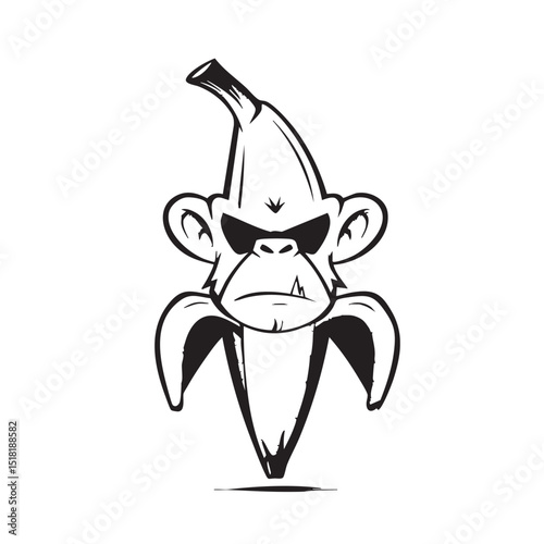 Creative banana-inspired cartoon character design with attitude