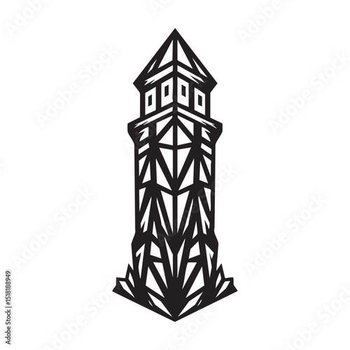 Artistic geometric tower design for modern decor and branding