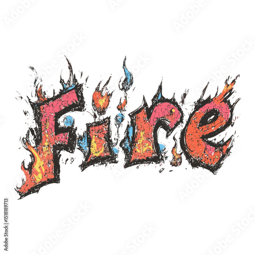 Vibrant style fire art vector