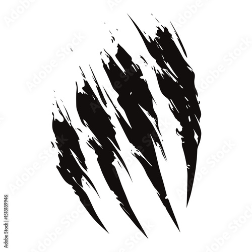 Black claws scratching silhouette design sharp vector