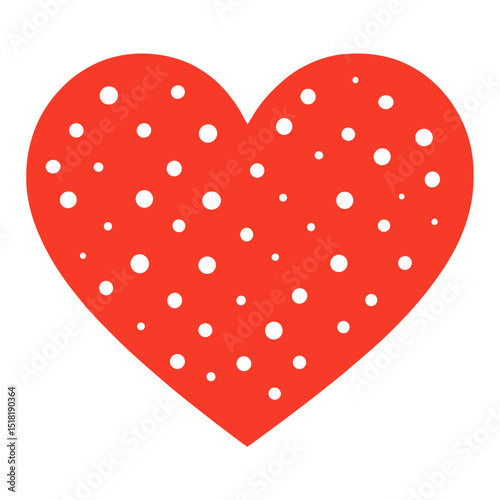 Carttoon heart icon pattern polka-dotted valentine's vector