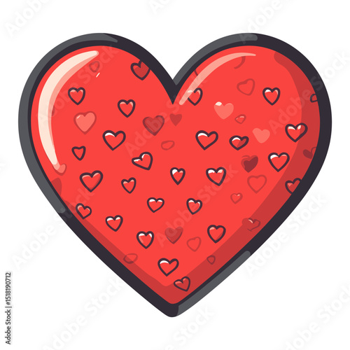 Carttoon heart icon pattern illustration valentine's vector