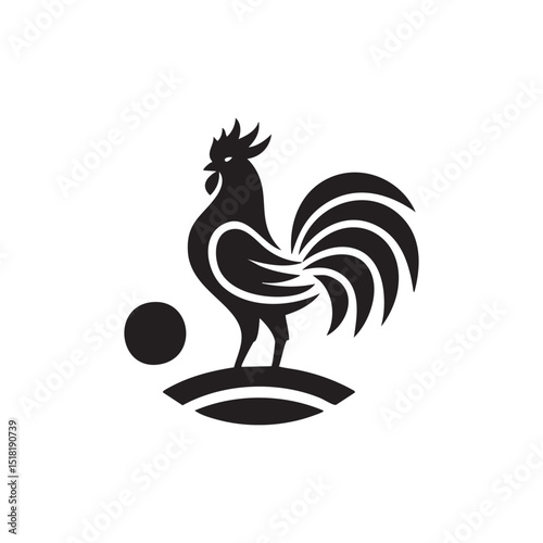 Creative black rooster logo design for branding purposes