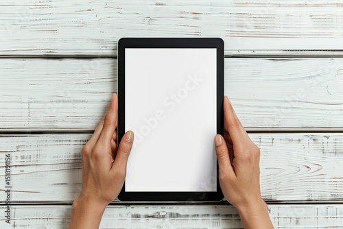 High Resolution Visual of People Hands Holding Tablet Pc