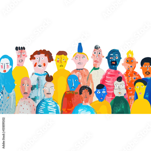 A group of diversity people illustration portrait person vector