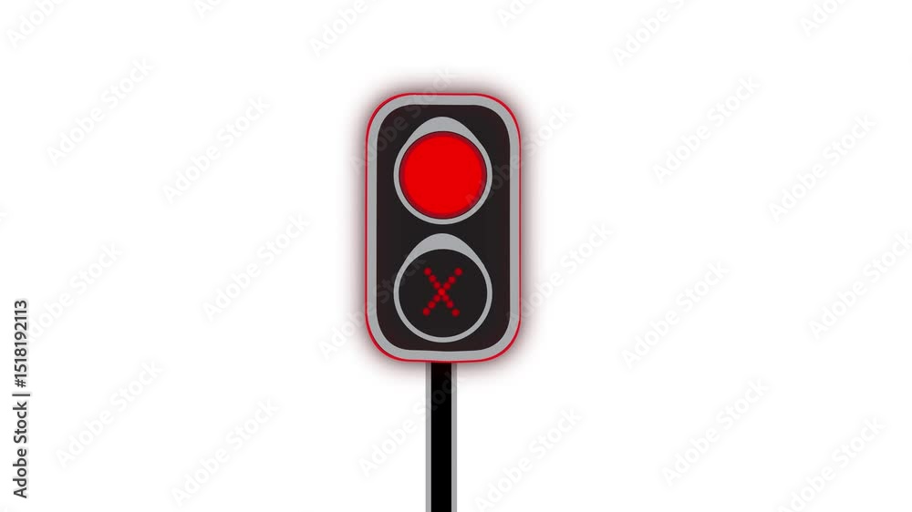 Feu de circulation avec changement de couleur + clignotement orange, trafic singnal on yello light, Feu tricolore, Taffic light changing lamps light color from red to yellow to green