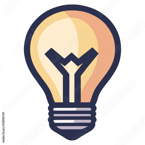 Simple line art of a lightbulb icon illustration design inspiration vector
