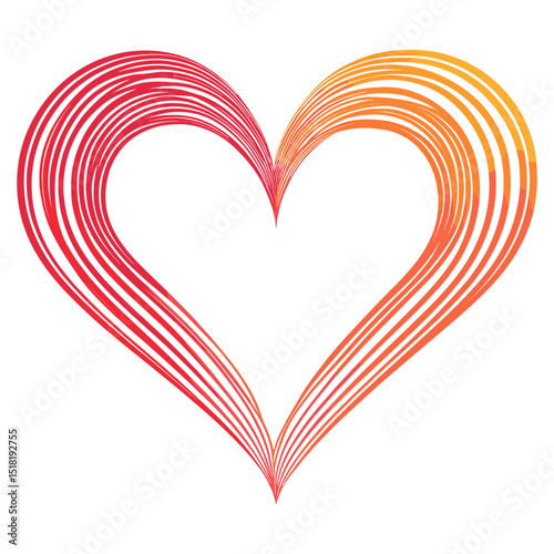 Heart shape gradient colors design vector