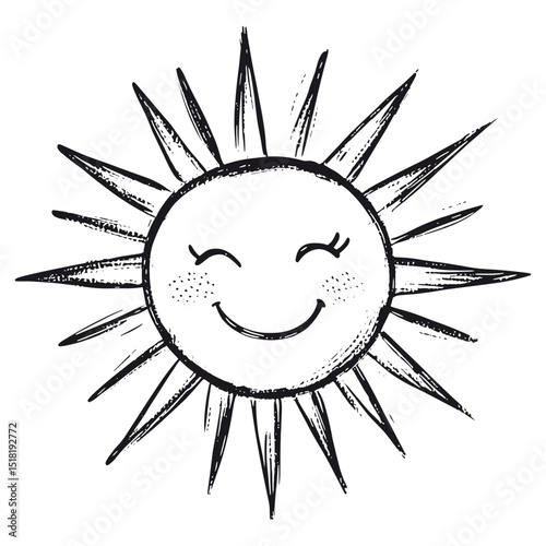 Sun icon sketch illustration drawing vector