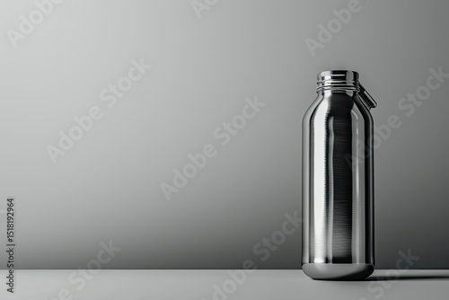 High Definition View of Stainless Steel Water Bottle Mockup