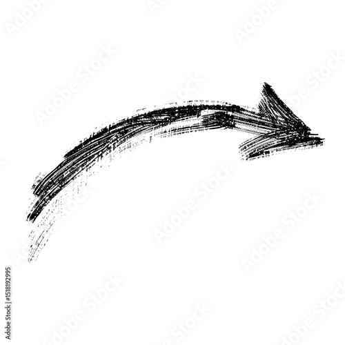 Black curve arrow sketch simple style vector
