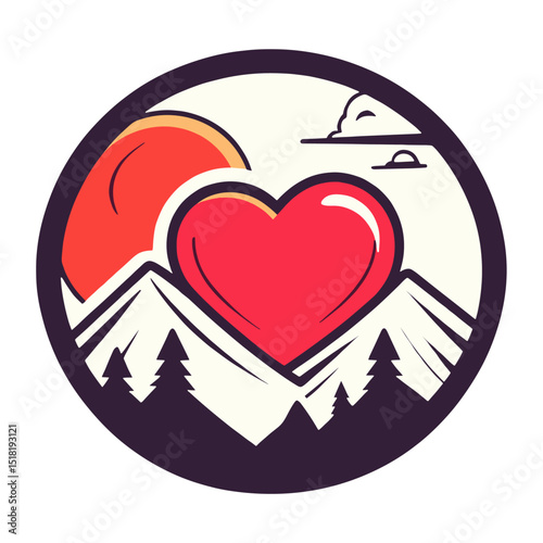 Red heart icon illustration symbol design vector