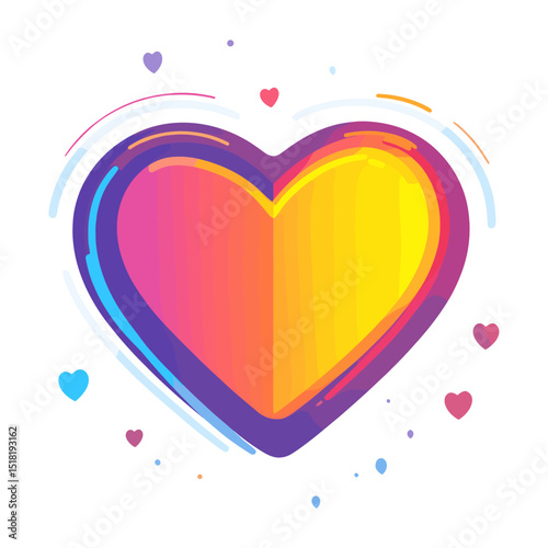 Red heart icon illustration design colorful vector