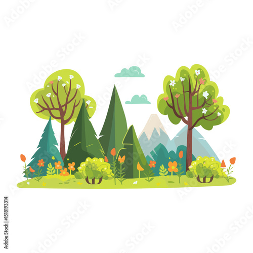 Illustration background mountains outdoors vector