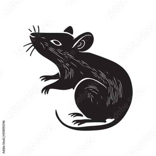 Artistic representation of a mouse emphasizing its features