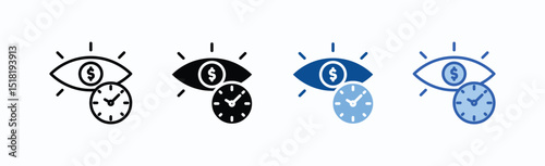 Visionary Icon Sheet Multiple Style Collection Isolated Vector