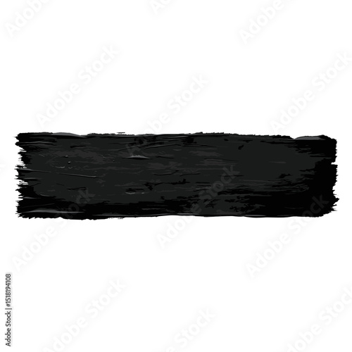 Black flat paint brush stroke brushstroke abstract textured vector