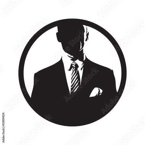 Formal attire silhouette for business branding purposes
