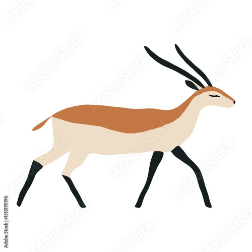 Antelope walking antelope illustration wildlife vector