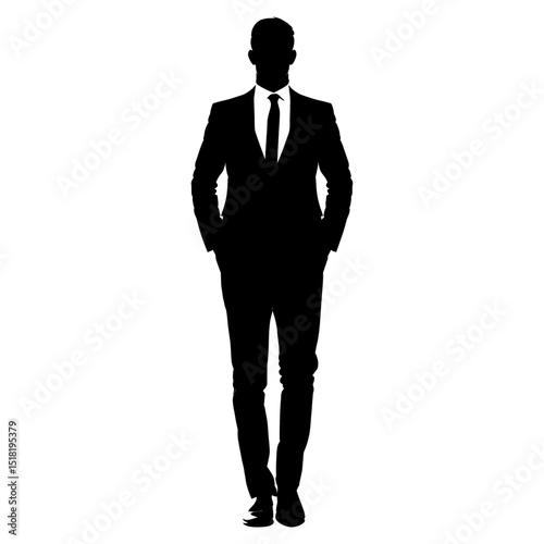Business man silhouette professional accessories businessman vector