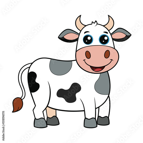 cow cartoon isolated on white