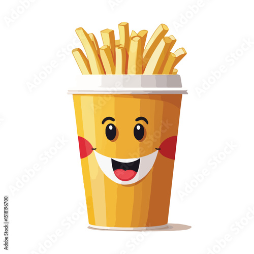 French Fries in Cup Shaped like Smiling Face