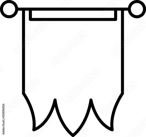 Royal flags icon set. Medieval banners and trophy luxury fantasy empty flags, medieval battle flag. Hanging fabric royal banner, pennant mockup, castle wall flags vector illustration.