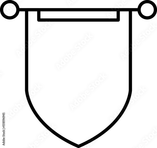 Royal flags icon set. Medieval banners and trophy luxury fantasy empty flags, medieval battle flag. Hanging fabric royal banner, pennant mockup, castle wall flags vector illustration.