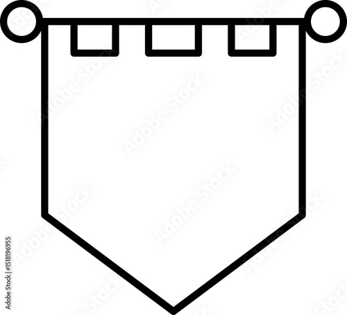 Royal flags icon set. Medieval banners and trophy luxury fantasy empty flags, medieval battle flag. Hanging fabric royal banner, pennant mockup, castle wall flags vector illustration.